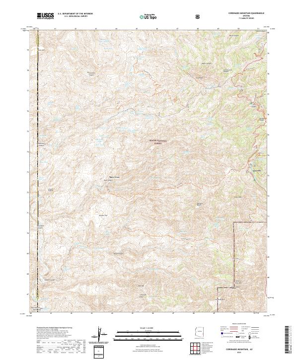 Coronado Mountain 2021 topographic map thumbnail