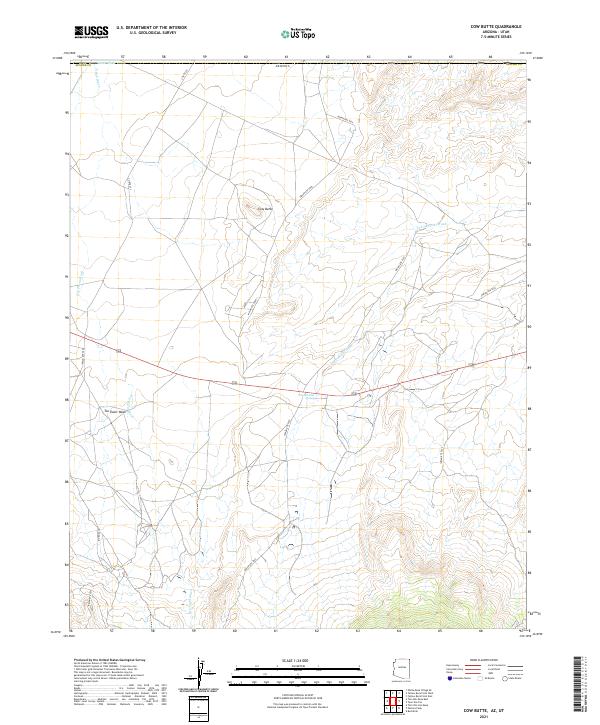 Cow Butte topographic map thumbnail