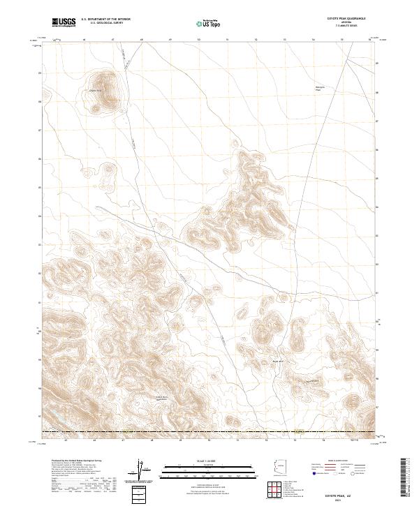 Coyote Peak 2021 topographic map thumbnail