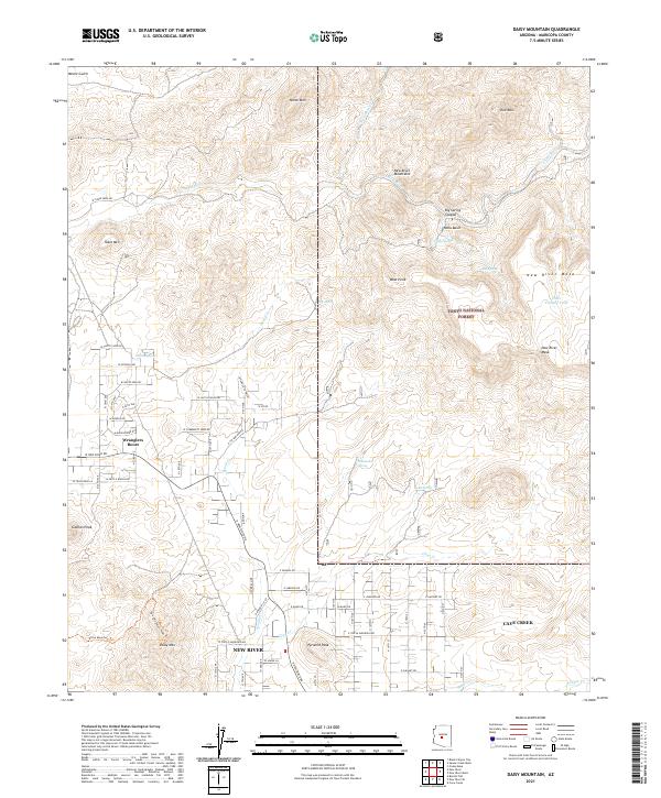 Daisy Mountain topographic map thumbnail