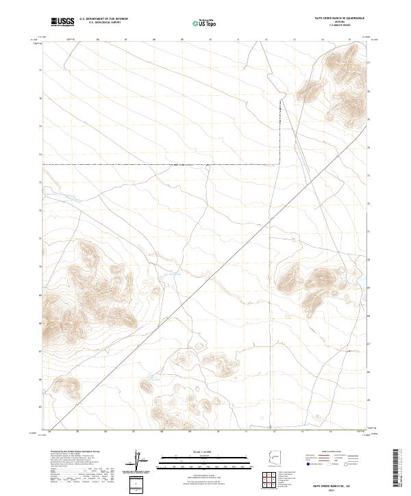Date Creek Ranch SE topographic map thumbnail