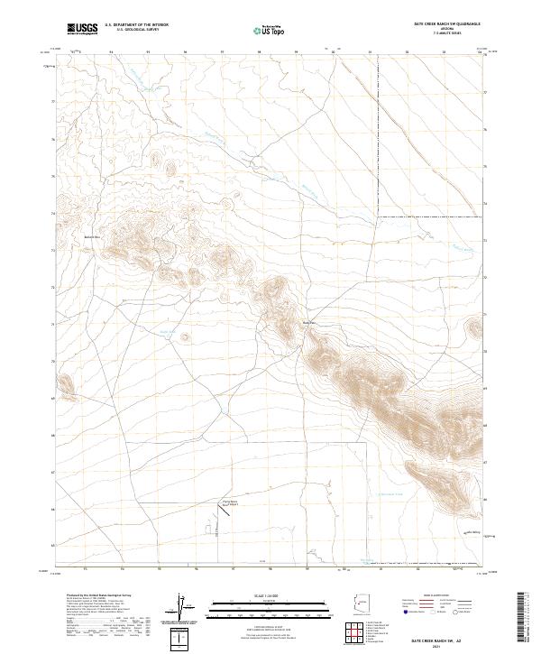 Date Creek Ranch SW topographic map thumbnail