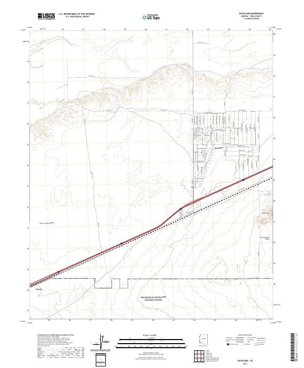 Dateland topographic map thumbnail