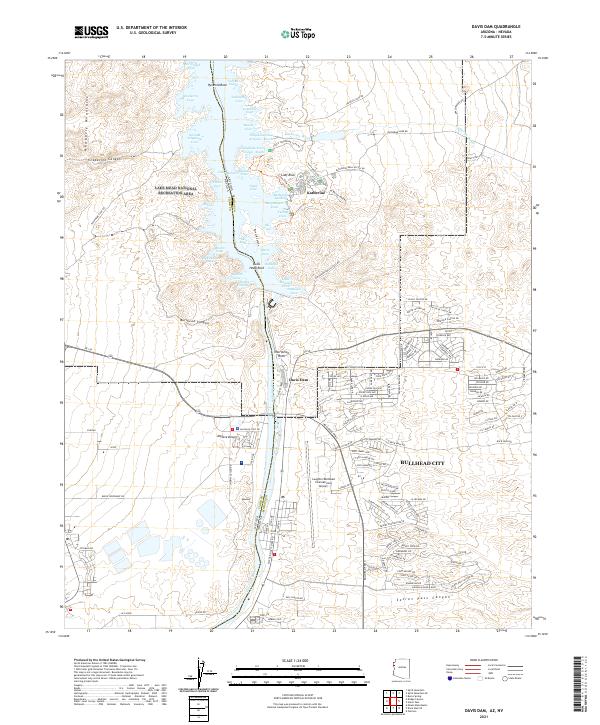 Davis Dam topographic map thumbnail