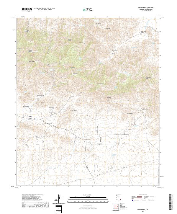 Dos Cabezas topographic map thumbnail