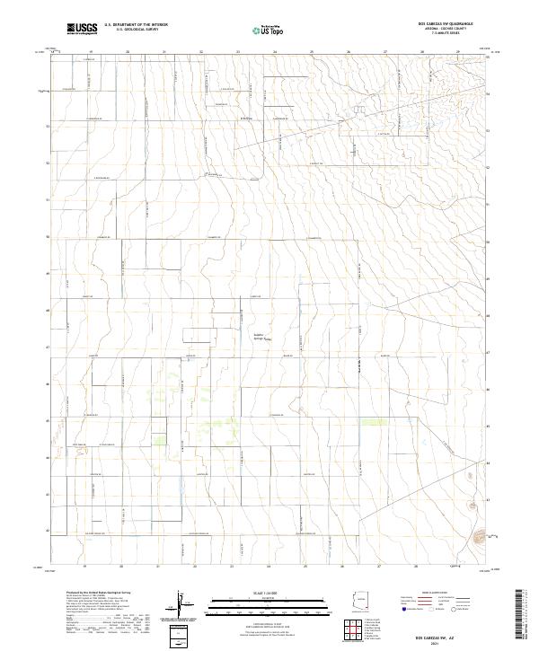 Dos Cabezas SW topographic map thumbnail