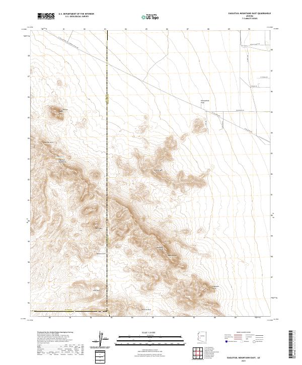 Eagletail Mountains East topographic map thumbnail