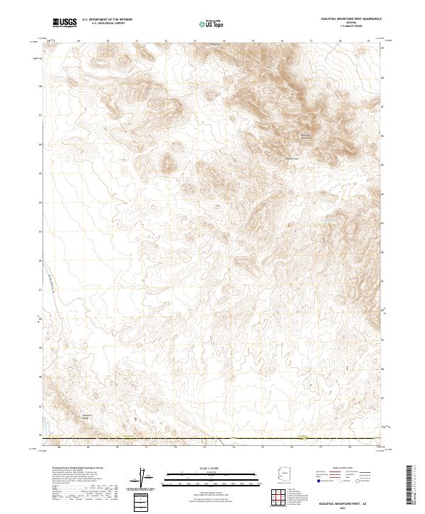 Eagletail Mountains West topographic map thumbnail