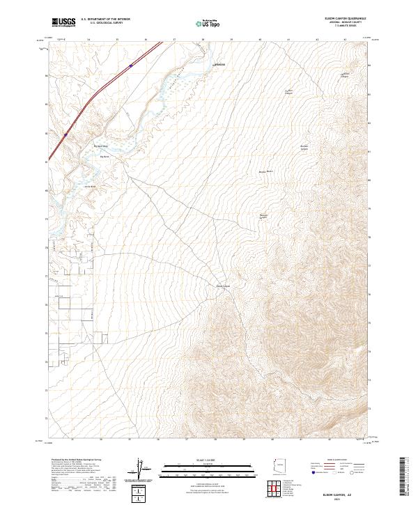 Elbow Canyon 2021 topographic map thumbnail