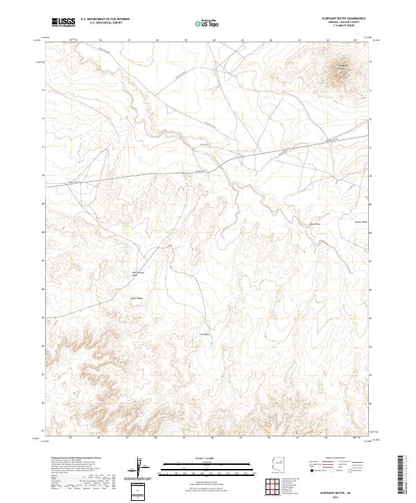 Elephant Butte 2021 topographic map thumbnail