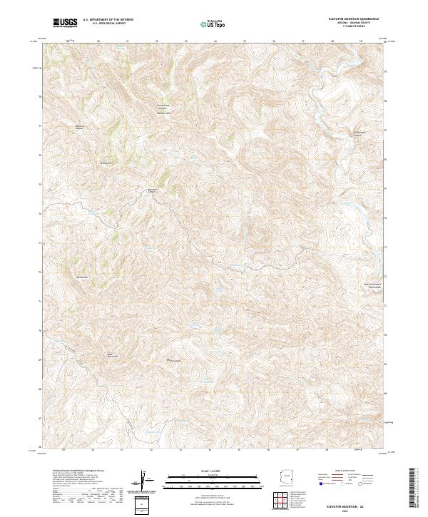 Elevator Mountain 2021 topographic map thumbnail