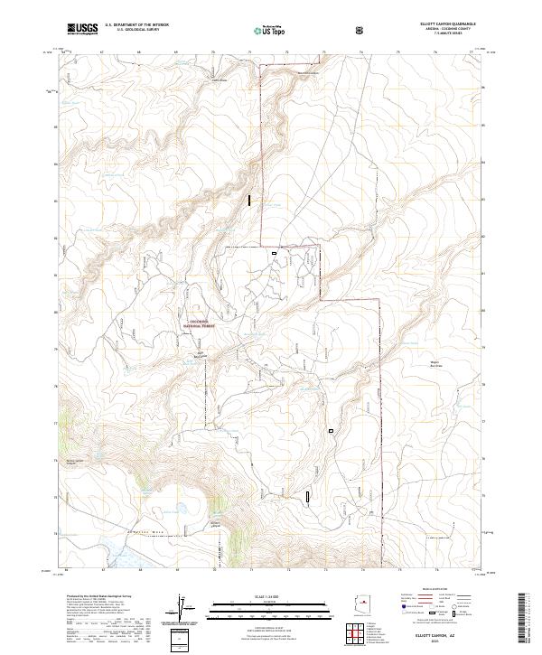Elliott Canyon 2021 topographic map thumbnail