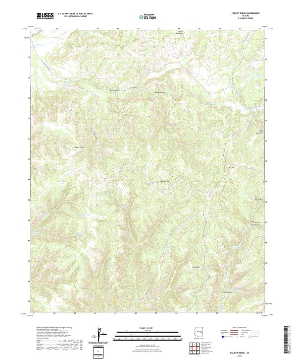 Faught Ridge topographic map thumbnail