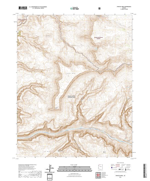 Fishtail Mesa topographic map thumbnail