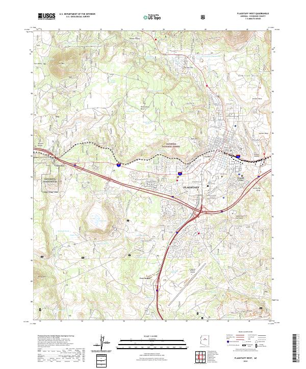 Flagstaff West topographic map thumbnail