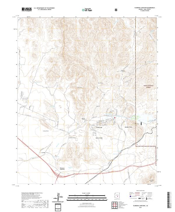 Florence Junction topographic map thumbnail