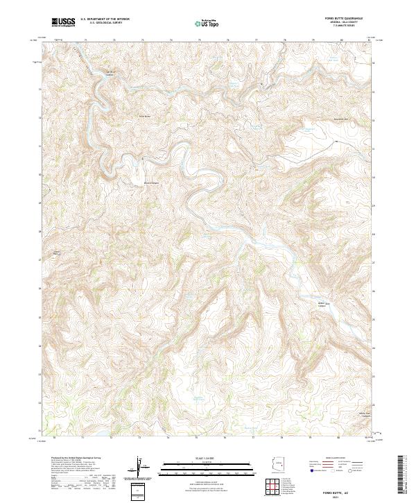 Forks Butte topographic map thumbnail