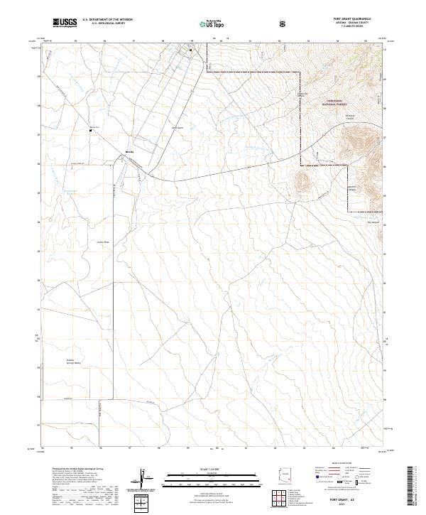 Fort Grant 2021 topographic map thumbnail