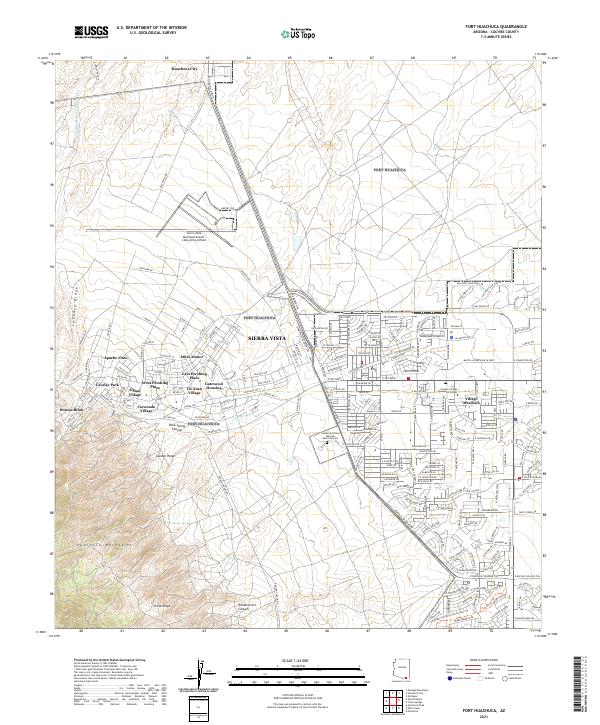 Fort Huachuca topographic map thumbnail