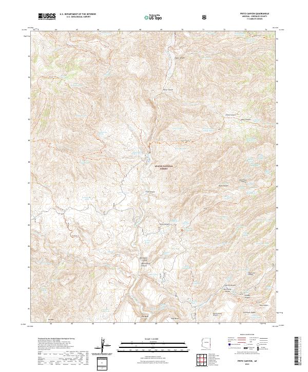Fritz Canyon topographic map thumbnail