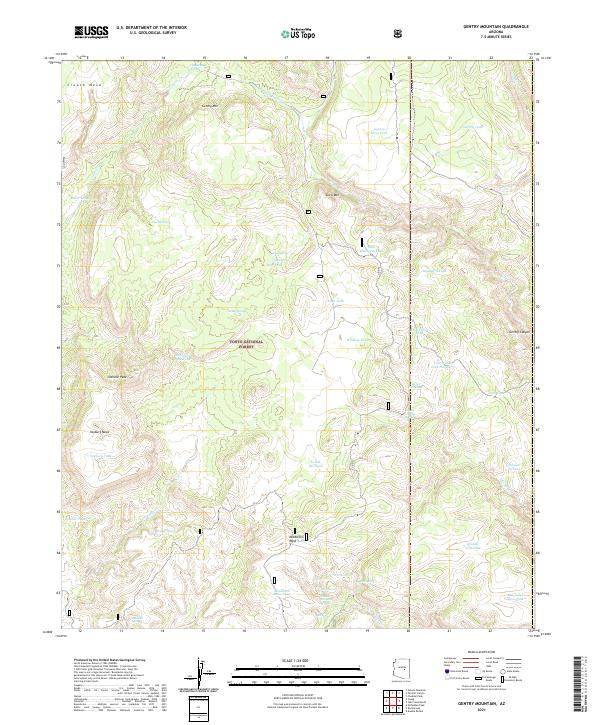 Gentry Mountain topographic map thumbnail