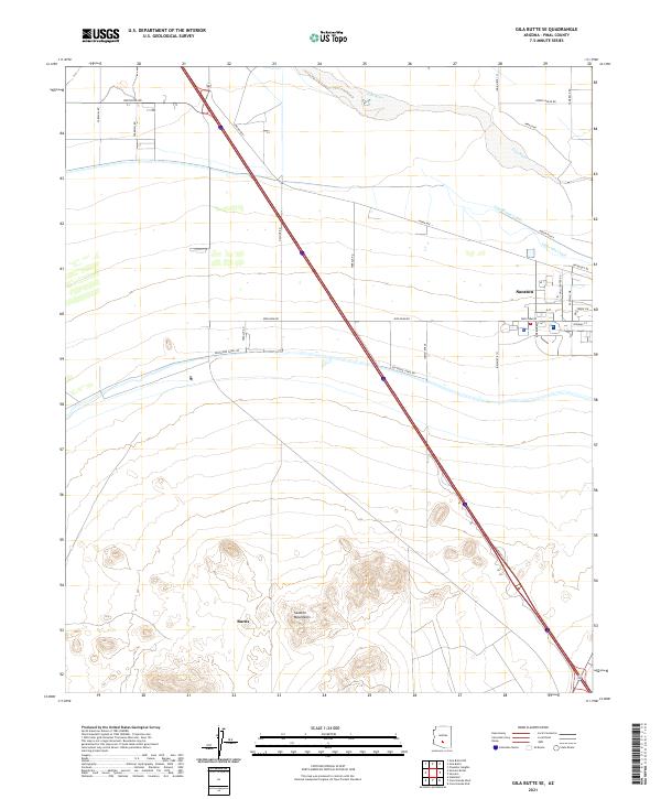 Gila Butte SE 2021 topographic map thumbnail