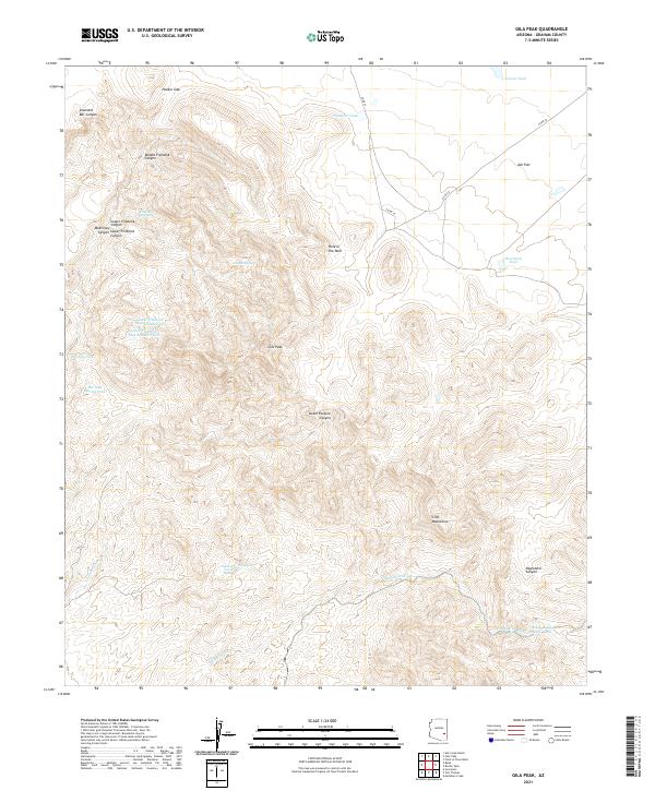 Gila Peak 2021 topographic map thumbnail