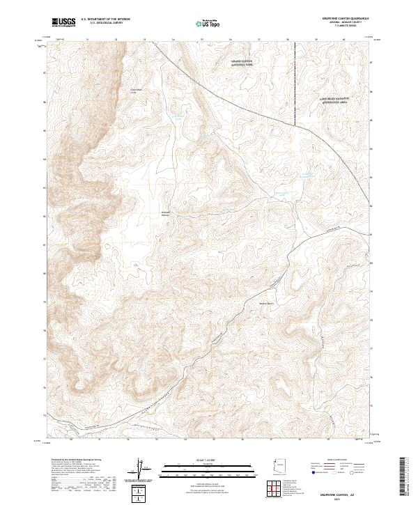 Grapevine Canyon topographic map thumbnail