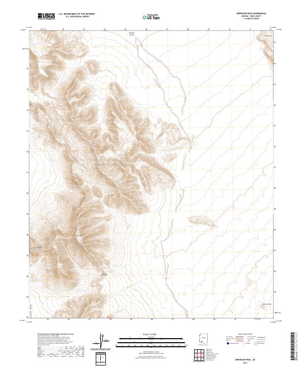Growler Peak topographic map thumbnail