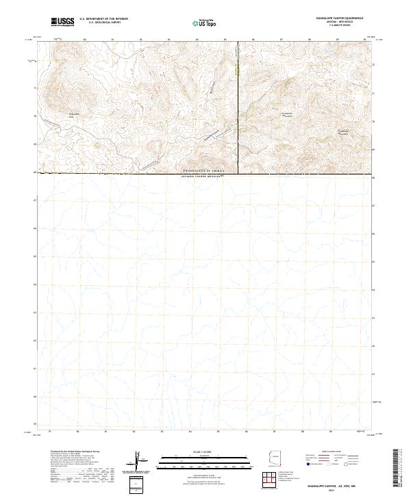 Guadalupe Canyon topographic map thumbnail