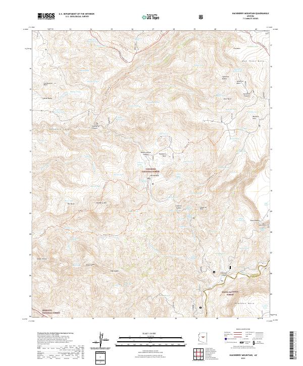 Hackberry Mountain topographic map thumbnail