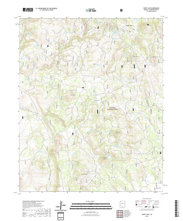 Happy Jack topographic map thumbnail