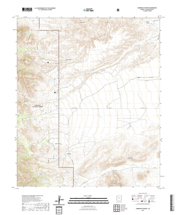 Harrison Canyon 2021 topographic map thumbnail