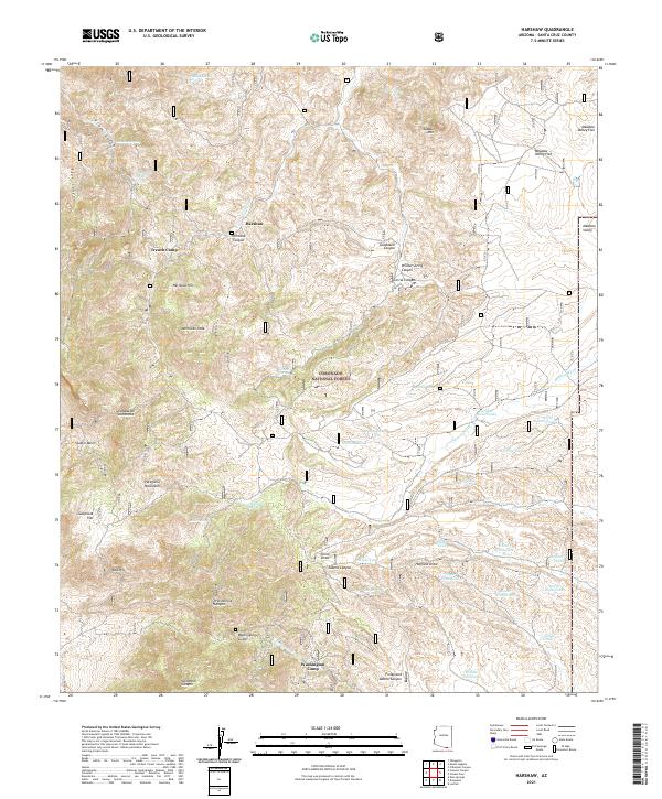 Harshaw topographic map thumbnail