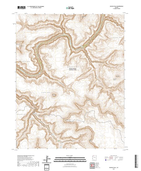 Havasu Falls topographic map thumbnail
