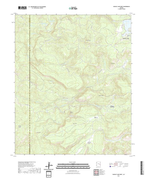 Hawley Lake West topographic map thumbnail