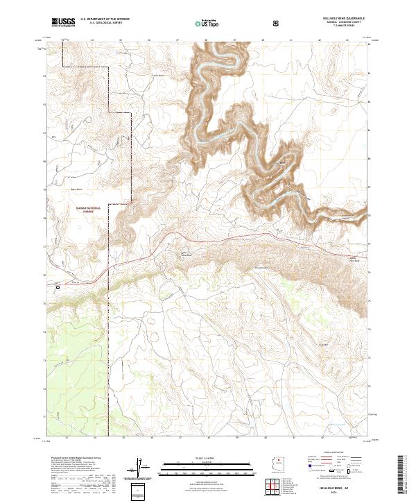 Hellhole Bend 2021 topographic map thumbnail