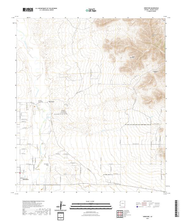 Hereford topographic map thumbnail