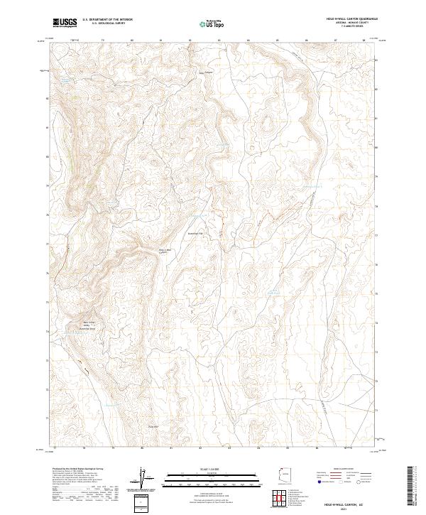 Hole-n-Wall Canyon 2021 topographic map thumbnail