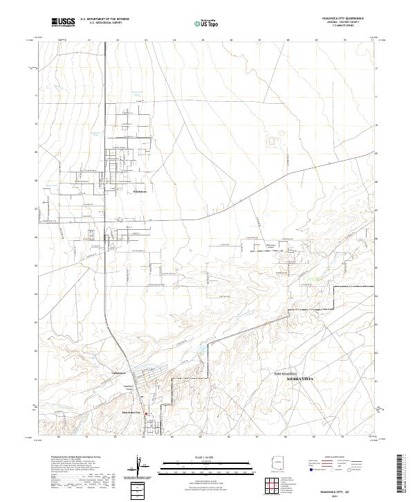 Huachuca City topographic map thumbnail