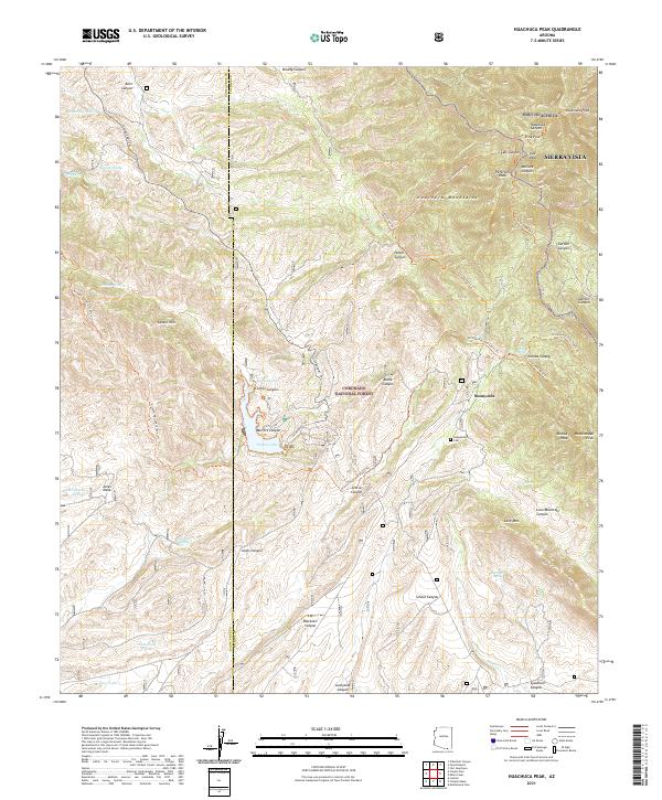 Huachuca Peak topographic map thumbnail