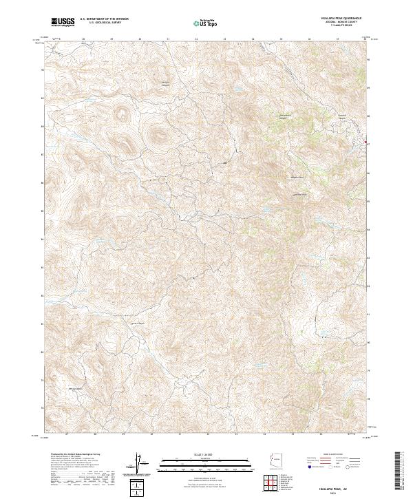 Hualapai Peak 2021 topographic map thumbnail