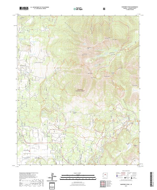 Humphreys Peak topographic map thumbnail