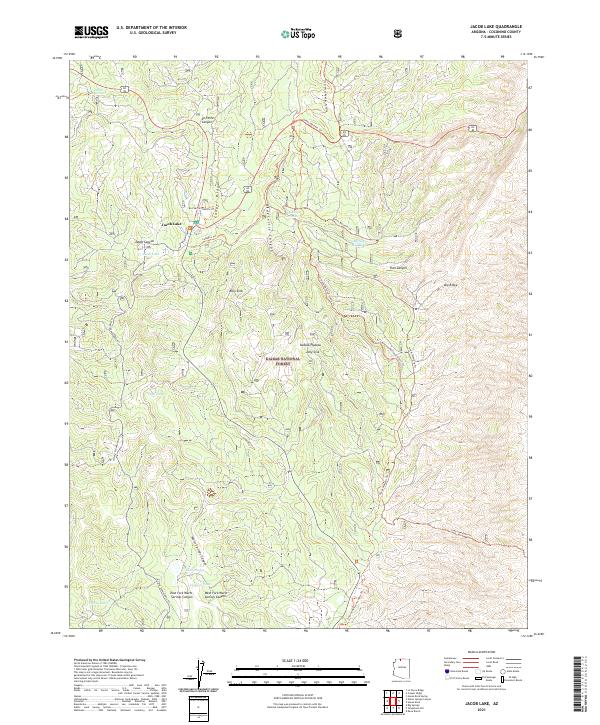 Jacob Lake topographic map thumbnail