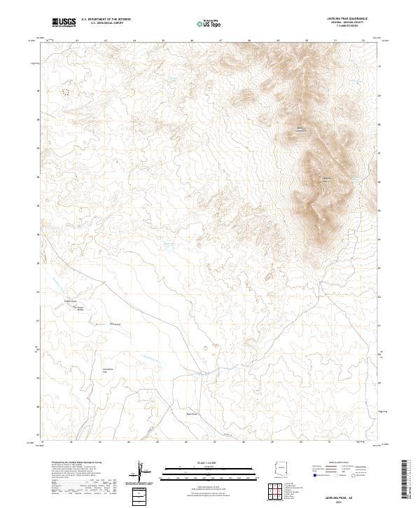 Javelina Peak topographic map thumbnail
