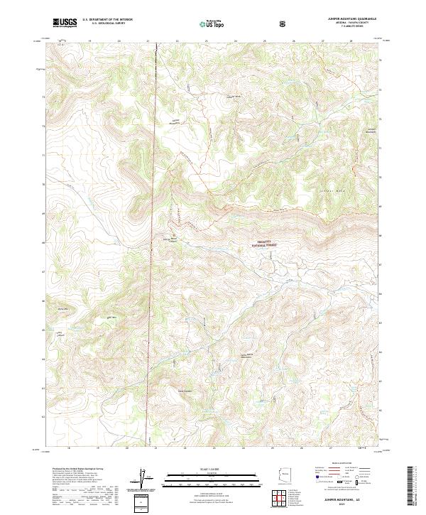 Juniper Mountains topographic map thumbnail