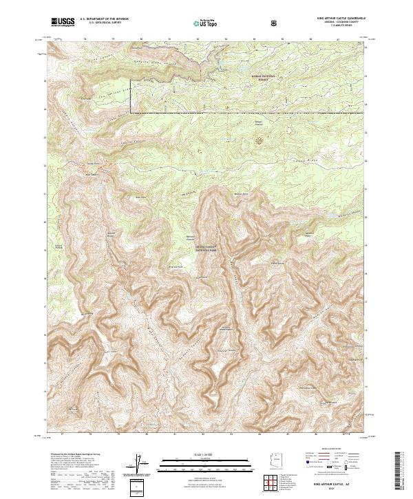 King Arthur Castle topographic map thumbnail