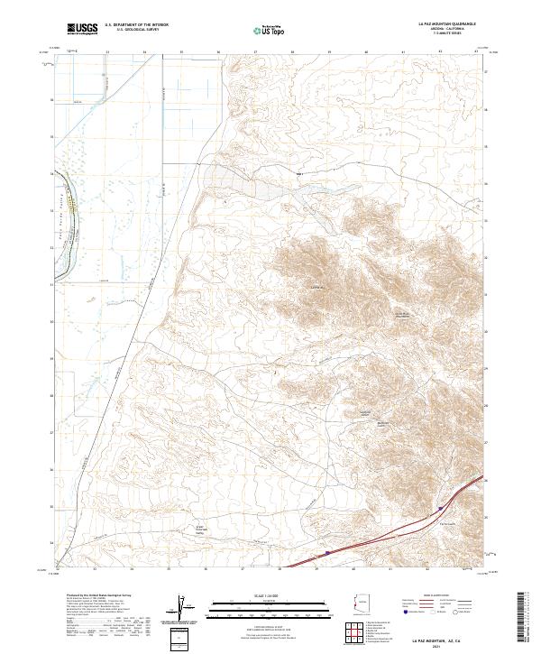 La Paz Mountain topographic map thumbnail