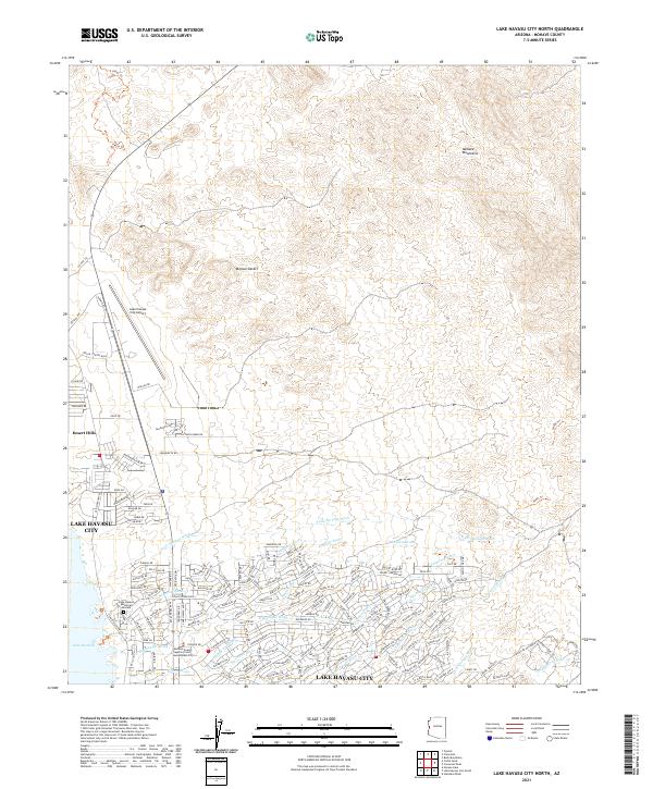 Lake Havasu City North topographic map thumbnail
