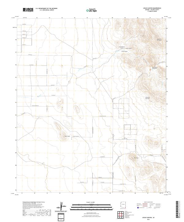 Leslie Canyon topographic map thumbnail
